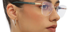 Load image into Gallery viewer, Gold Rectangle Rimless Unisex Eyeglasses by John Jacobs-213469