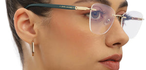 Gold Rectangle Rimless Unisex Eyeglasses by John Jacobs-213469