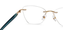 Load image into Gallery viewer, Gold Rectangle Rimless Unisex Eyeglasses by John Jacobs-213469