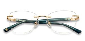 Gold Rectangle Rimless Unisex Eyeglasses by John Jacobs-213469
