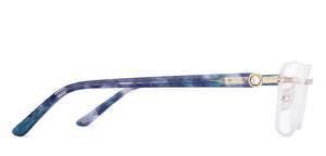Blue Rectangle Rimless Unisex Eyeglasses by John Jacobs-225403