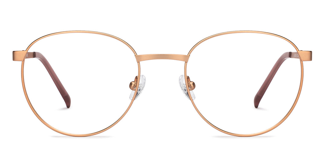 Gold Round Full Rim Unisex Eyeglasses by John Jacobs Online-205306