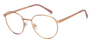 Gold Round Full Rim Unisex Eyeglasses by John Jacobs Online-205306