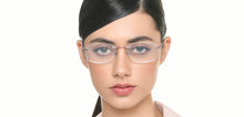 Load image into Gallery viewer, Gold Cat Eye Rimless Women Eyeglasses by Lenskart Air-222532