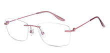 Load image into Gallery viewer, Gold Cat Eye Rimless Women Eyeglasses by Lenskart Air-222532