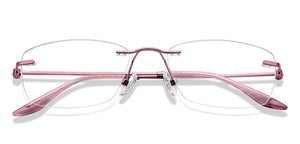 Gold Cat Eye Rimless Women Eyeglasses by Lenskart Air-222532