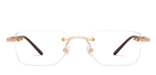 Load image into Gallery viewer, Brown Rectangle Rimless Unisex Eyeglasses by John Jacobs-228261