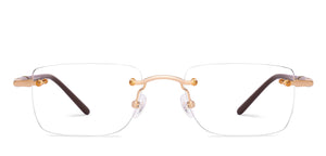 Brown Rectangle Rimless Unisex Eyeglasses by John Jacobs-228261
