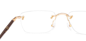Brown Rectangle Rimless Unisex Eyeglasses by John Jacobs-228261