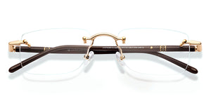 Brown Rectangle Rimless Unisex Eyeglasses by John Jacobs-228261