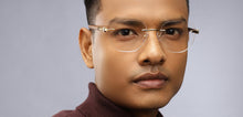 Load image into Gallery viewer, Brown Square Rimless Unisex Eyeglasses by John Jacobs-212844