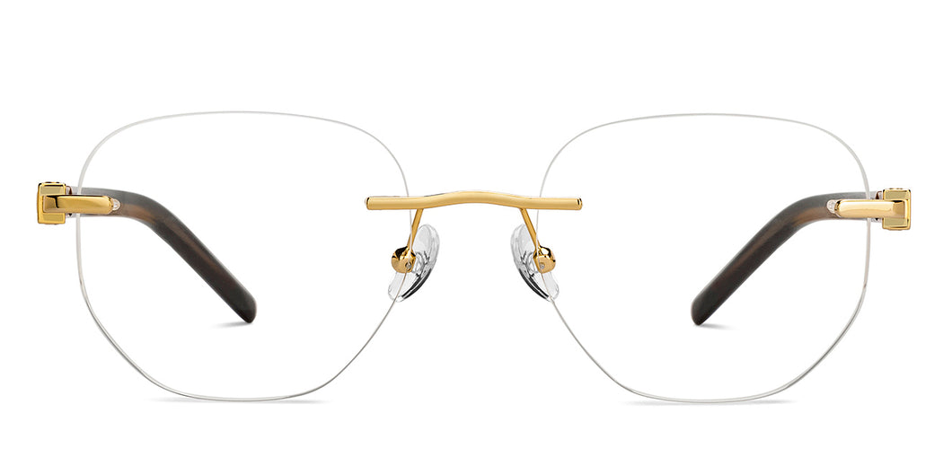 Brown Square Rimless Unisex Eyeglasses by John Jacobs-212844