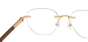 Brown Square Rimless Unisex Eyeglasses by John Jacobs-212844