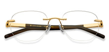 Load image into Gallery viewer, Brown Square Rimless Unisex Eyeglasses by John Jacobs-212844