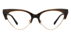 Gold Cat Eye Full Rim Women Eyeglasses by John Jacobs-201664