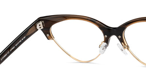Gold Cat Eye Full Rim Women Eyeglasses by John Jacobs-201664