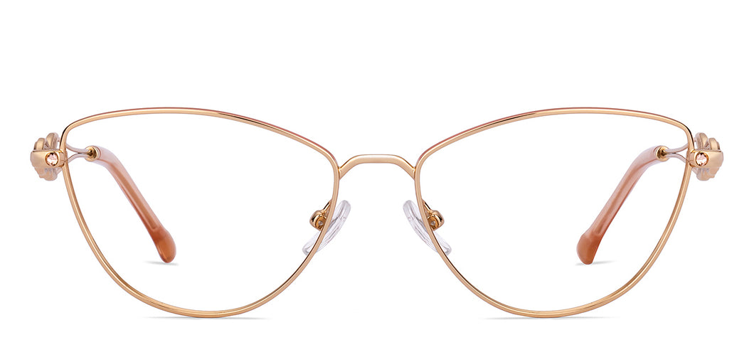 Gold Pink Cat Eye Full Rim Women Eyeglasses by Lenskart STUDIO-224364