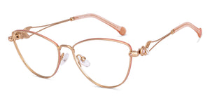 Gold Pink Cat Eye Full Rim Women Eyeglasses by Lenskart STUDIO-224364
