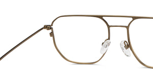 Gold Geometric Full Rim Unisex Eyeglasses by Vincent Chase Online-208212