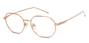 Gold Geometric Full Rim Unisex Eyeglasses by Lenskart Air-211609