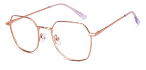Gold Geometric Full Rim Unisex Eyeglasses by Vincent Chase-218983