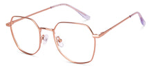 Load image into Gallery viewer, Gold Geometric Full Rim Unisex Eyeglasses by Vincent Chase-218983