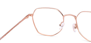 Gold Geometric Full Rim Unisex Eyeglasses by Vincent Chase-218983