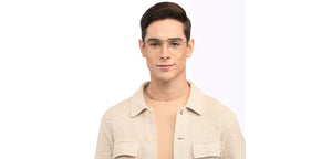 Gold Geometric Full Rim Unisex Eyeglasses by Vincent Chase Online-208212