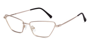 Gold Rectangle Full Rim Women Eyeglasses by Lenskart-220688