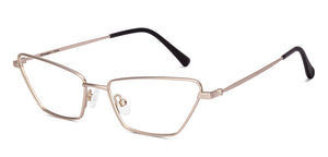 Gold Rectangle Full Rim Women Eyeglasses by Lenskart-220688