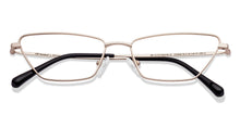 Load image into Gallery viewer, Gold Rectangle Full Rim Women Eyeglasses by Lenskart-220688