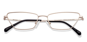 Gold Rectangle Full Rim Women Eyeglasses by Lenskart-220688