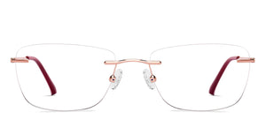 Gold Rectangle Full Rim Women Eyeglasses by Lenskart-220689