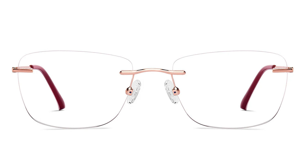 Gold Rectangle Full Rim Women Eyeglasses by Lenskart-220689