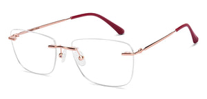 Gold Rectangle Full Rim Women Eyeglasses by Lenskart-220689