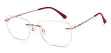 Load image into Gallery viewer, Gold Rectangle Full Rim Women Eyeglasses by Lenskart-220689