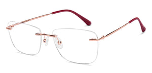 Gold Rectangle Full Rim Women Eyeglasses by Lenskart-220689