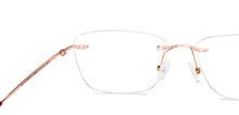 Load image into Gallery viewer, Gold Rectangle Full Rim Women Eyeglasses by Lenskart-220689