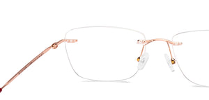 Gold Rectangle Full Rim Women Eyeglasses by Lenskart-220689