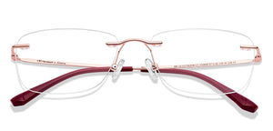 Gold Rectangle Full Rim Women Eyeglasses by Lenskart-220689