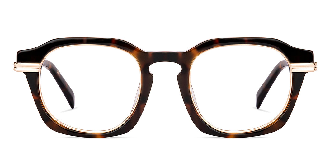 Gold Round Full Rim Unisex Eyeglasses by John Jacobs-224688