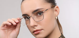Gold Square Full Rim Unisex Eyeglasses by John Jacobs-223233