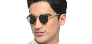 Gold Geometric Full Rim Unisex Sunglasses by Vincent Chase Online-213263