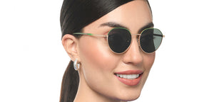 Gold Geometric Full Rim Unisex Sunglasses by Vincent Chase Online-213263