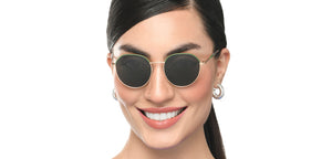 Gold Geometric Full Rim Unisex Sunglasses by Vincent Chase Online-213263