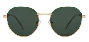 Gold Geometric Full Rim Unisex Sunglasses by Vincent Chase Online-213263