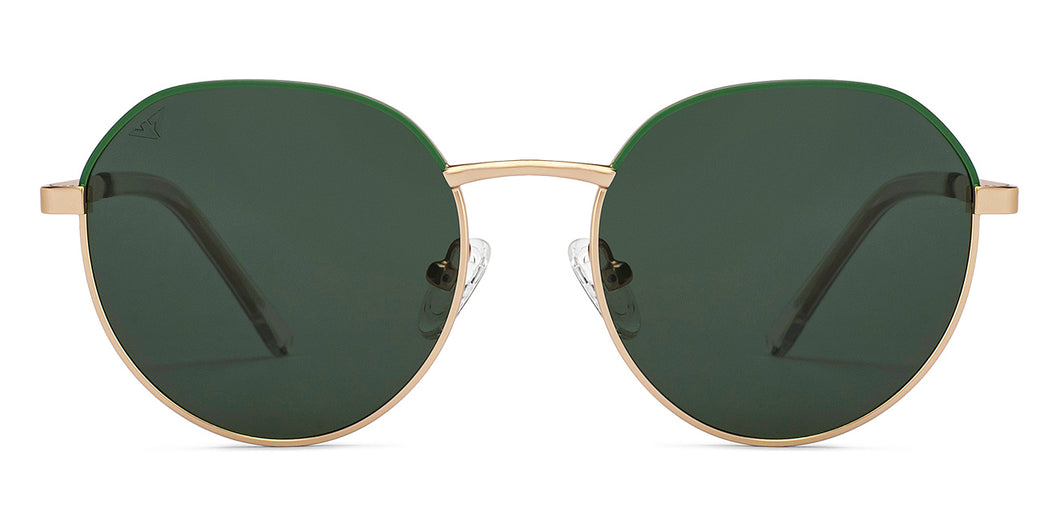 Gold Geometric Full Rim Unisex Sunglasses by Vincent Chase Online-213263