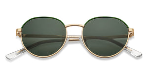 Gold Geometric Full Rim Unisex Sunglasses by Vincent Chase Online-213263