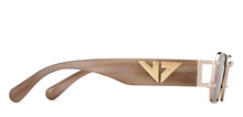 Load image into Gallery viewer, Gold Geometric Full Rim Unisex Sunglasses by Vincent Chase Polarized-216683