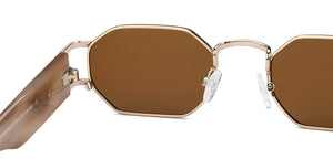 Gold Geometric Full Rim Unisex Sunglasses by Vincent Chase Polarized-216683